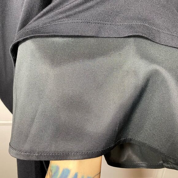 MAX MARA Pleated Faux-Wrap Knee Length Jersey Pencil Skirt in Black Sz 4 Small - Picture 6 of 13